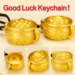 【Good Luck】Cornucopia Handmade Keychain Handmade Keychain聚宝盆手工钥匙链