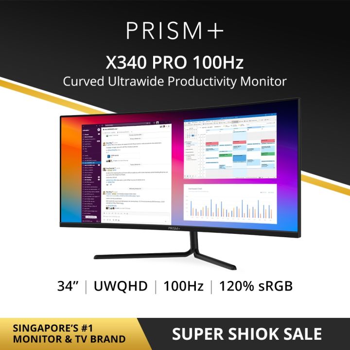 PRISM X340 PRO 34" 100Hz Curved Ultrawide WQHD [3440 x 1440] Productivity Monitor Lazada PH