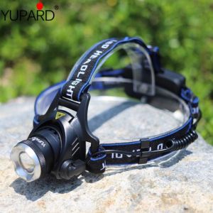 Senter Kepala LED Super Terang Bisa Zoom High Power Headlamp LED Cree XML T6 + Charger + 2 Baterai 18650 4 Mode Cahaya Super Terang dan Tahan Air