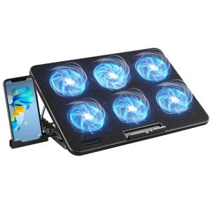 Coolcold 15.6-17.3inch Laptop Cooling Pad with 6 Quiet Fans7 Height Wind Speed AdjustableLaptop Cooer with Mobile Phone Holder2026