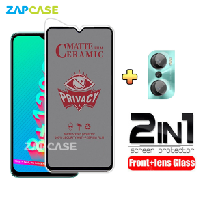 PAKET 2in1 Anti Gores Layar Privacy Infnix Hot 12 Pro Free Tempered Glass Camera Lens