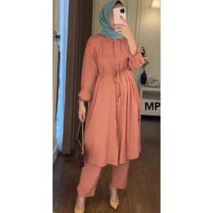 MIRNA SET RAYON // SETELAN LONG TUNIK POLOS RAYON TERLARIS 2023 // DJAYA STORE