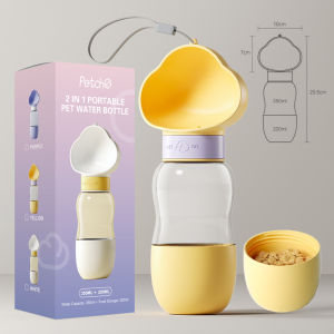 Petcho🎈ที่ให้น้ำสัตว์เลี้ยงแบบพกพา 2in1 กระบอกน้ำสุนัขพกพา กระบอกน้ำแมวพกพา ที่ให้น้ำและอาหารแบบพกพา ให้น้ำและอาหาร