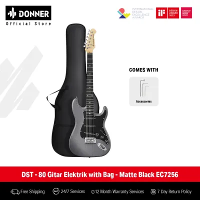 Donner DST - 80 Gitar Elektrik with Bag - Matte Black EC7256