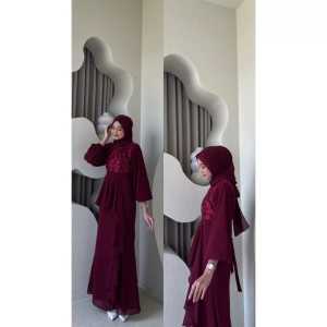BEST SELLER - SHERLI DRESS BAHAN CERUTY BABYDOLL FULL FURING MIX BRUKAT PREMIUM M L XL XXL BUSUI FRIENDLY GAMIS KONDANGAN YANG LAGI VIRAL 2023 DRESS PESTA SERAGAM BRIDESMAID GAUN PERNIKAHAN BAJU KONDANGAN TERBARU
