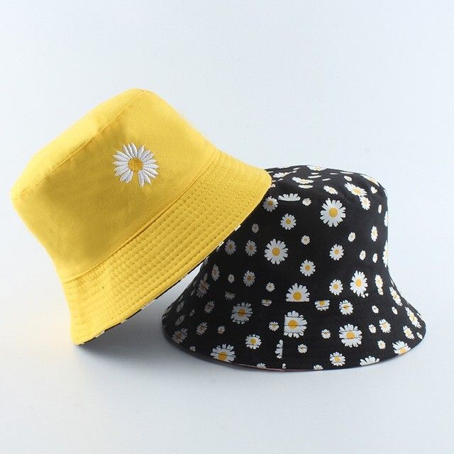 Bucket Hat Bunga Daisy Bolak-Balik Topi Anak dan Dewasa Couple