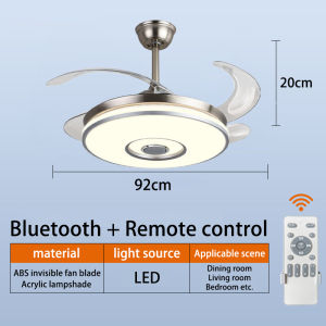 LED Ceiling Fan With Light Retro Remote Control Chandelier American Retro Fan Ceiling Gold Hanging Fan for Home Bedroom Restaurant Modern Industrial Ceiling Fan Lamp room decoration