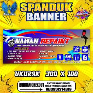 Spanduk Banner Bengkel Repaint Motor Mobil Costom Desain