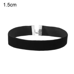 FLORI Adjustable Retro Classic Vintage Gothic Necklace Black Ribbon Velvet Choker