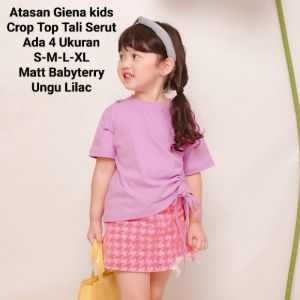 Crop Top Tali Serut Atasan Anak Perempuan Lengan Pendek/Atasan Giena Kids 1-6 Tahun Matt BabyTerry
