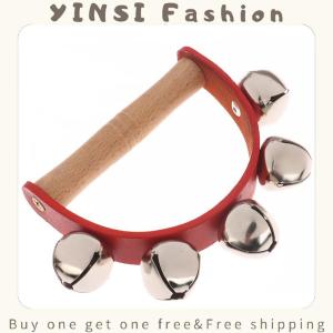 YINSI Handbell Hand Bells With 5pcs 7pcs Jingle Bells Wood Handle Musical Instrument Bell Toy Gift For School Music Class Home Daycare