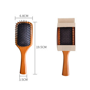 Air Cushion Comb Beech Wood Air Bag Comb Anti-Static Detangle Massage Comb Ribs Hairdressing Wood Comb Styling Tools for Women Men