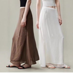 2026 Summer New Arrival High Waist Fake Two-piece Elegant Straight Skirt With Design Sense