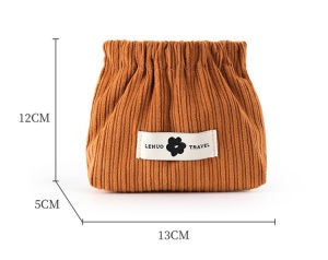 greatfunny Portable Lipstick Storage Bag Corduroy Elastic Hair Tie Organizer