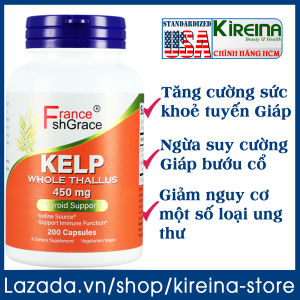 Viên uống tảo bẹ Kelp tăng cường chức năng tuyến giáp ngừa suy cường giáp bướu cổ 450 mg 200 viên