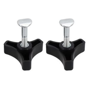 MIRELAE 2Pcs Plastic Nut Lawn Mower Handle Knob Silver Nut Black Bolt Plastic and Metal Triangle Handle Nut Bolt Set Durable Metal Bolt Lawn Mower Replacement Parts for Lawn Mower Machine Replacement
