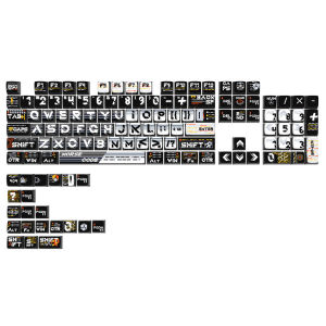 Translucent Keycaps Unique Artistic ASA Profile Morse Cipher Theme Black And Blue Color Combination PBT Material