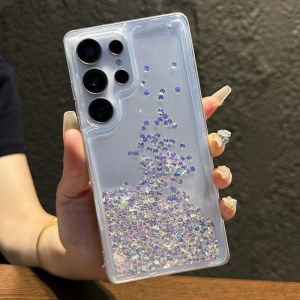 Glitter Rhinestones Quicksand Case for Samsung S26 S25 S24 S23 Ultra Liquid Shell Fashion Sparkling Funda Clear Cover Soft Capa