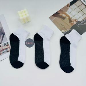 (3/6/12 pairs) High-quality fashionable mens and womens college style over-the-knee socks adult size couple socks white sock body black and gray sock sole sports over-the-knee socks size 36-45.
