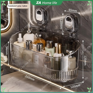 No Drill Wall Suction Cup Shelf Multifunctional Waterproof Storage Basket Heavy Duty Organizer for Bathroom Shower Kitchen and Vanity Table