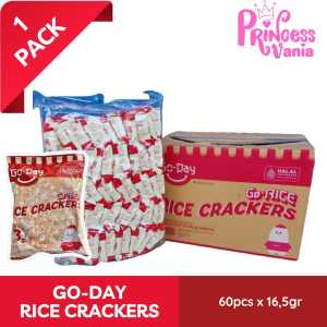 ( 1 PACK ) GODAY GO RICE CRACKERS SNACK BISKUIT KUE KREKER BERAS ISI 60PCS