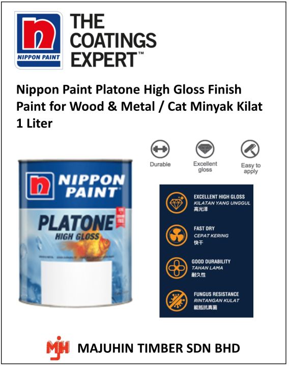 Nippon Paint Platone High Gloss Finish Paint for Wood & Metal / Cat ...