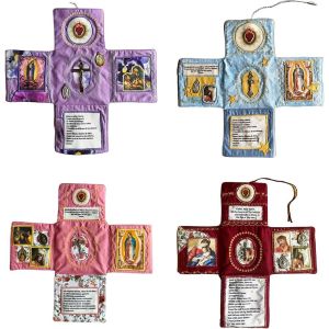 MISUPS Sewing Accessories Handcrafted Pocket Devotional Cross Included Inside Faith Edition Cross-Shaped Fabric Pouch Portable DIY Craft Mini Scripture Prayer Pocket Cross for Sewing and Quilting