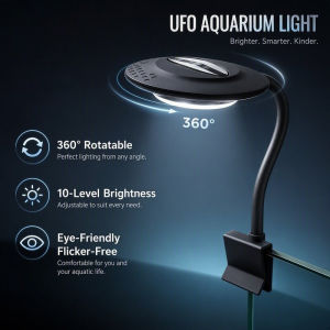 Aquarium Light USB Clip On 3 Color LED Fish Tank Lamp Flexible Gooseneck Bowl Plant Decor