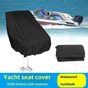 Boat Seat Cover Outdoor Waterproof Pedestal Pontoon Captain Boat Bench Chair Seat Cover Oxford Fabric Helm Chair Protective Covers