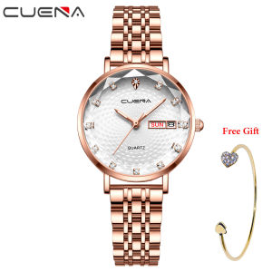 CRRJU Jam Tangan Wanita Korea Style Fashion Mewah Tahan Air Kuarsa Wanita Jam Tangan Stainless Steel untuk Wanita (2178)