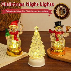Christmas Night Lights Christmas Snowman Style Colorful Night Lamp Xmas Tree Light Hanging Home Holiday Decor