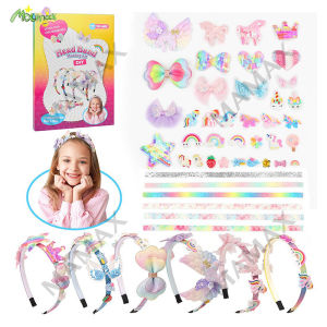 【SG Ready Stock】DIY Kids Head Band Making Kit Includes 6 Head Bands 36 Accessories★For Age 5+✅Butterfly/Unicorn/Mermaid✅Design Your Own Hairband✅Christmas/Birthday Gift/Presents✅