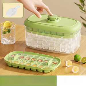 กล่องน้ำแข็ง ป้องกันการรั่วซึม การแช่แข็งอย่างรวดเร็วแบบมัลติฟังก์ชั่น กดตะแกรงน้ำแข็ง วัสดุเกรดอาหาร