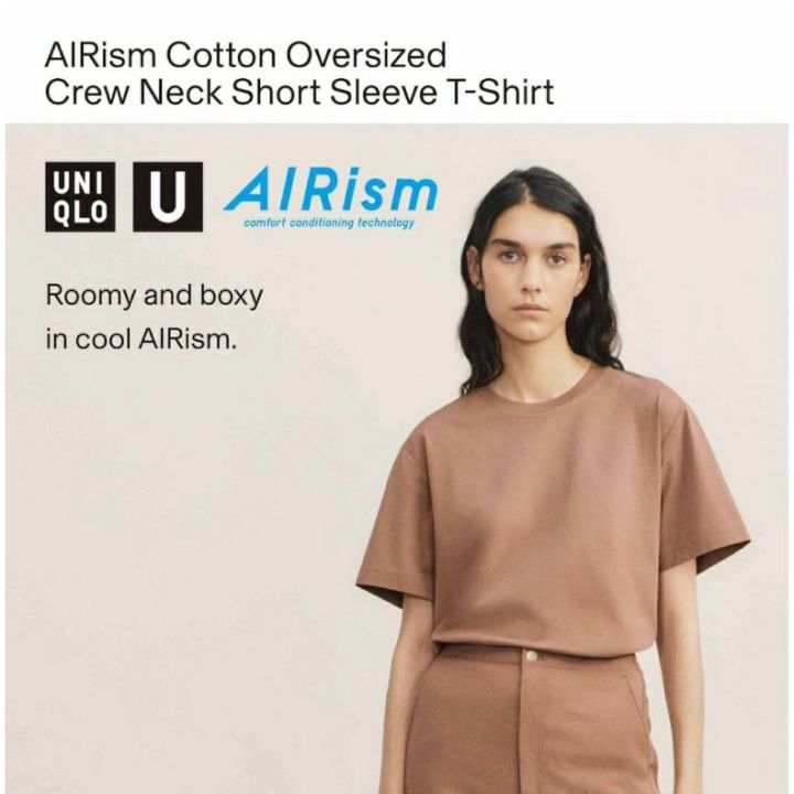 Airism Cotton Oversized Crew Neck Uniqlo T-Shirt