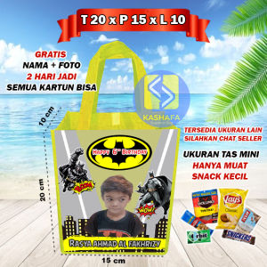 (55 PCS MINI) Tas Pesta Ulang Tahun Anak Karakter / Tas Pesta Ultah Anak Karakter Murah / Goodie bag ultah karakter bebas request /souvenir ultah free design /Tas ulang gratis tambah nama dan foto anak/ tas ultah termurah dan terlaris