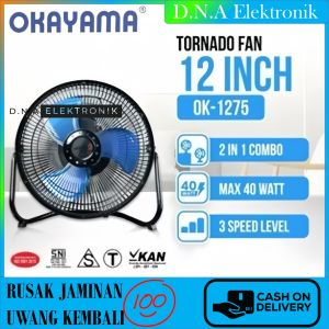 Kipas Angin Meja Okayama OK-1275 Kipas Angin Tornado 12 inch Bahan Besi kipas angin Lantai Dan Meja