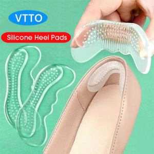VTTO 1Pair Silicone Gel Transparent Shoes Heel Pads for Women Shoes Back Sticker Stiletto High Heels Inserts Protector Pain Relief Antiwear Feet Heel Cushion Pad