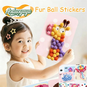 Aoduoyaya Children Fur Ball Stickers Handmade Material Package Creative Montessori Educational Toy Kids Gifts