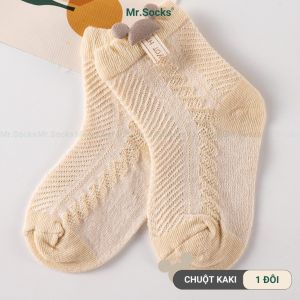 Tất mùa hè cho bé Mr.socks thoáng mát vớ lưới trẻ em chất cotton mềm mại mỏng nhẹ giữ chân bé khô thoáng - YIQ-W018