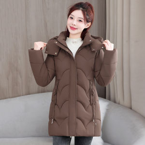 IELGY Winter Womens Cotton-padded Coat Thickened Warm Hooded Long-sleeved Cotton-padded Coat Winter New Korean Style Loose Coat