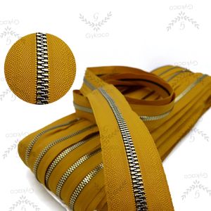 Asesoris Tas Daun Resleting (2 Arah) BESI No. 5B (116 mustard) Emas Muda - Aksesoris Tas (IMPORT)