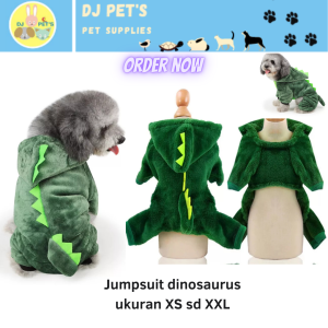 Baju anjing dan baju kucing jumpsuit dinosaurus kostum hewan PET3050