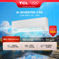 TCL AC Inverter 2PK - Tersedia Pemasangan - AI Tech Hemat Listrik 70% - Anti Bising - Cepat Dingin - Turbo Cooling (Model: TAC-18CSD/XAFI2). 