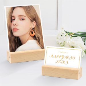 10Pcs Wood Place Card Holders Table Number Picture Wooden Stands Business Card Holder Wooden Stands