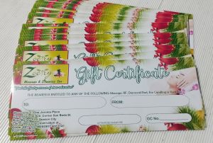 Custom Print Gift Certificate Voucher / Card (Printed Item)