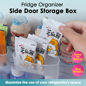 🇸🇬 Canglex Fridge Organizer Storage Box Translucent Refrigerator Side Door Sundries Sorting Storage Box
