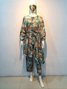 SeteLan One Set Rayon LD 110 CM Bunga FLorish Terbaru Free Masker SaFiRah 3300#