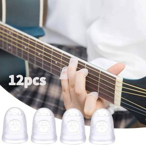 12Pcs/Set Silicone Finger Cots Guards Non-slip String Guitar Fingertip Protectors