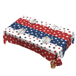 Memorial Day 4th Of July Themed Waterproofs Tablecloth Easy Wipe Surfaces Indoor Outdoor