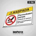 Safety Sign Rambu K3 PVC ANSI Waspada Permukaan Panas Luka Bakar. 